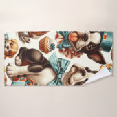 Retro Niedlich Boston Terrier Illustration Badehandtuch (Badehandtuch)