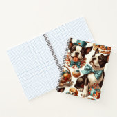 Retro Niedlich Boston Terrier Illustration Notizblock (Innenseite)