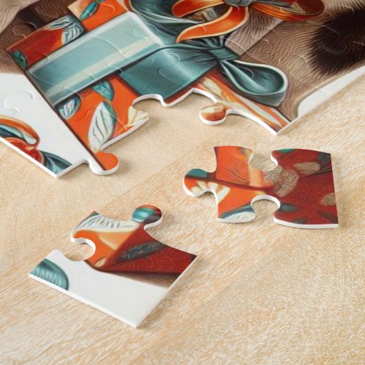 Retro Niedlich Boston Terrier Illustration Puzzle (Seite)