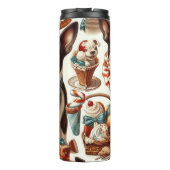 Retro Niedlich Boston Terrier Illustration Thermosbecher (Rückseite)