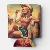Retro Niedlich Cowgirl Dosenkühler (Rückseite)
