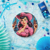 Retro Niedlich Cowgirl Pappteller (Party)