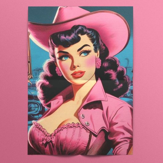 Retro Niedlich Cowgirl Seidenpapier