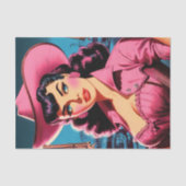 Retro Niedlich Cowgirl Seidenpapier (Vorderseite)