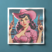Retro Niedlich Cowgirl Serviette