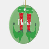 Retro Niedlich Elf Feet Heels Weihnachten Gegenwar Keramik Ornament (Rechts)