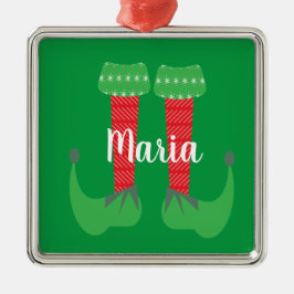 Retro Niedlich Elf Feet Weihnachten Gegenwart Ornament Aus Metall