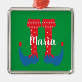 Retro Niedlich Elf Feet Weihnachten Gegenwart Ornament Aus Metall