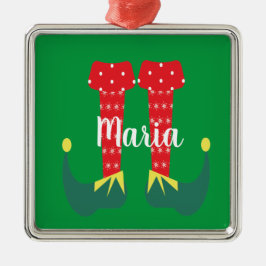 Retro Niedlich Elf Feet Weihnachten Gegenwart Ornament Aus Metall