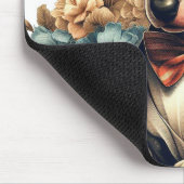 Retro Niedlich Floral Bull Terrier Mousepad (Ecke)