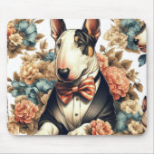 Retro Niedlich Floral Bull Terrier Mousepad (Vorne)