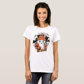 Retro Niedlich Ghost Coffee Pumpkin Spooky T-Shirt (Vorne ganz)