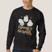 Retro Niedlich Ghost Halloween Sweatshirt (Vorderseite)