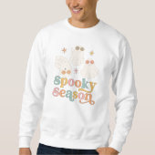 Retro Niedlich Ghost Halloween Sweatshirt (Vorderseite)