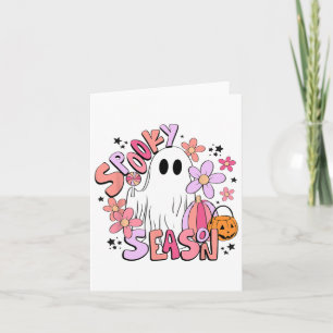 Retro Niedlich Ghost Spooky Saison Funny Halloween Karte
