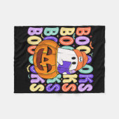 Retro Niedlich Ghost Teacher Halloween Librarian R Fleecedecke (Vorderseite (Horizontal))