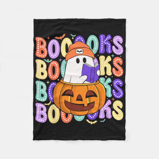 Retro Niedlich Ghost Teacher Halloween Librarian R Fleecedecke (Vorderseite)