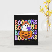Retro Niedlich Ghost Teacher Halloween Librarian R Karte (Gelbe Blume)
