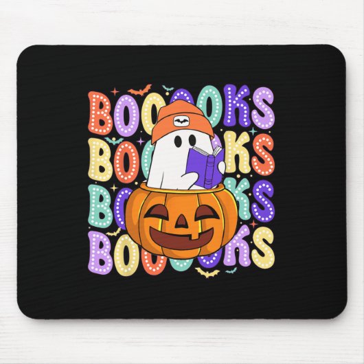 Retro Niedlich Ghost Teacher Halloween Librarian R Mousepad (Vorne)