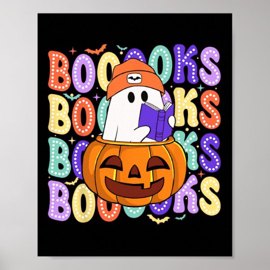 Retro Niedlich Ghost Teacher Halloween Librarian R Poster (Vorne)