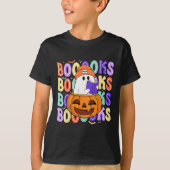 Retro Niedlich Ghost Teacher Halloween Librarian R T-Shirt (Vorderseite)