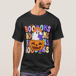 Retro Niedlich Ghost Teacher Halloween Librarian R T-Shirt
