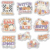 Retro Niedlich Ghosts Halloween Sticker Pack (Vorderseite)