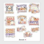 Retro Niedlich Ghosts Halloween Sticker Pack (Blatt)