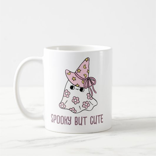 Retro Niedlich Girly Halloween Ghost-Tasse Kaffeetasse (Links)
