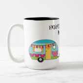 Retro Niedlich Happy Camper Zweifarbige Tasse (Links)