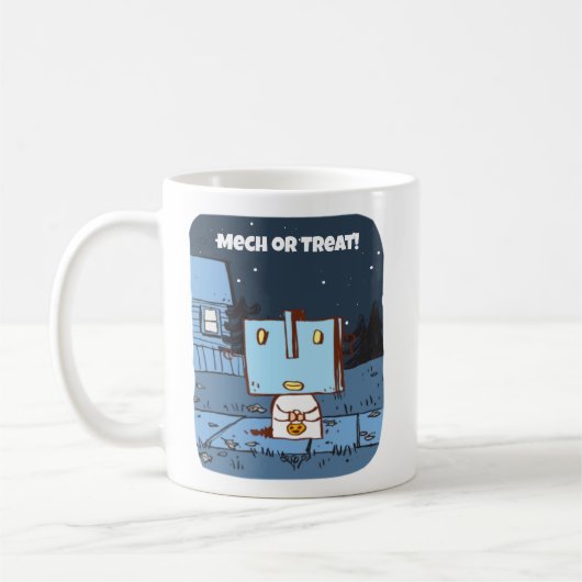 Retro Niedlich Robot Halloween-Tasse Kaffeetasse (Links)