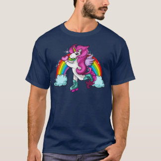 Retro Niedlich Roller Skaten Unicorn Skate Girly T-Shirt