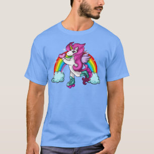 Retro Niedlich Roller Skaten Unicorn Skate Girly T-Shirt