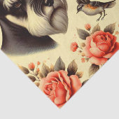 Retro Niedlich Schnauzer Illustration Seidenpapier (Ausschnitt)