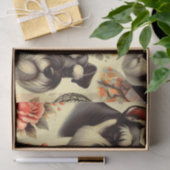 Retro Niedlich Schnauzer Illustration Seidenpapier (Geschenk)