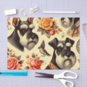 Retro Niedlich Schnauzer Illustration Seidenpapier (Handwerk)