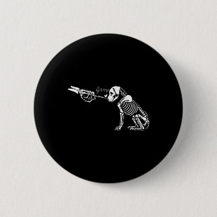 Retro Niedlich Skeleton Hand Boop Dog Funny Hallow Button