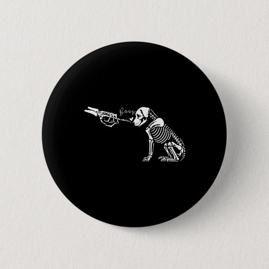Retro Niedlich Skeleton Hand Boop Dog Funny Hallow Button (Vorderseite)