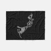 Retro Niedlich Skeleton Hand Boop Dog Funny Hallow Fleecedecke (Vorderseite (Horizontal))