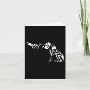 Retro Niedlich Skeleton Hand Boop Dog Funny Hallow Karte
