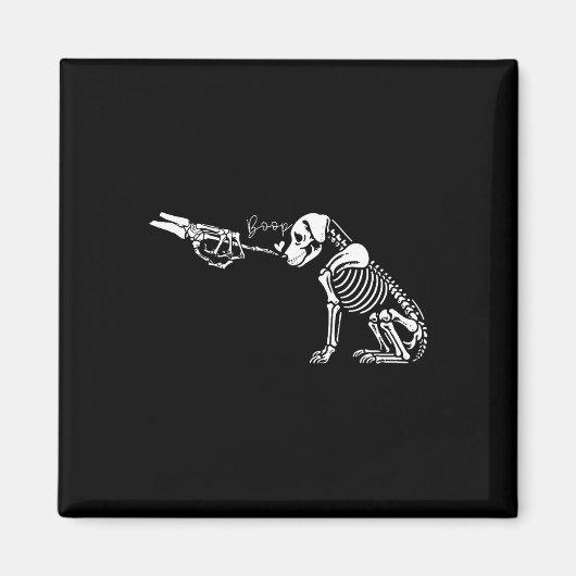 Retro Niedlich Skeleton Hand Boop Dog Funny Hallow Magnet (Vorne)