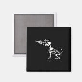Retro Niedlich Skeleton Hand Boop Dog Funny Hallow Magnet (Vorderseite/Rückseite)
