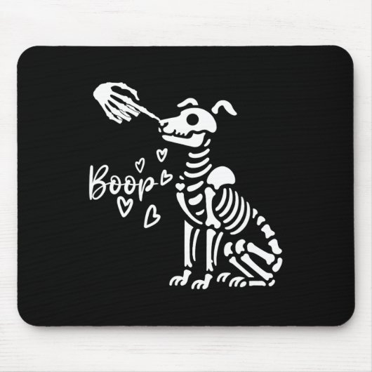 Retro Niedlich Skeleton Hand Boop Dog Funny Hallow Mousepad (Vorne)