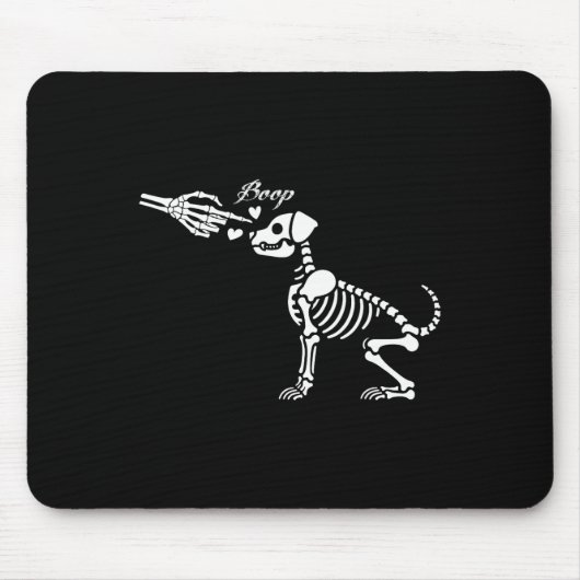 Retro Niedlich Skeleton Hand Boop Dog Funny Hallow Mousepad (Vorne)