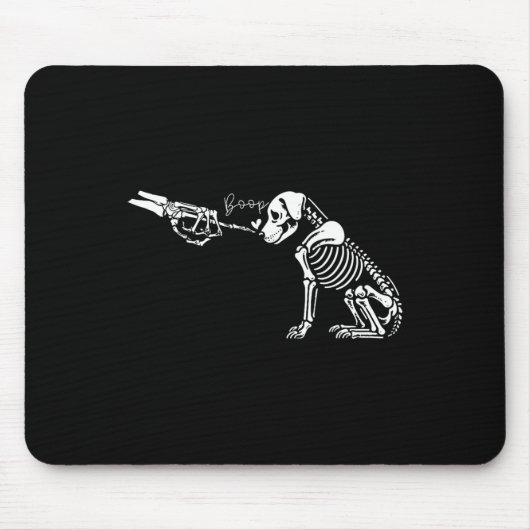Retro Niedlich Skeleton Hand Boop Dog Funny Hallow Mousepad (Vorne)