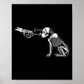 Retro Niedlich Skeleton Hand Boop Dog Funny Hallow Poster (Vorne)