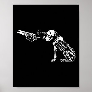 Retro Niedlich Skeleton Hand Boop Dog Funny Hallow Poster