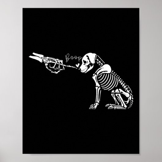 Retro Niedlich Skeleton Hand Boop Dog Funny Hallow Poster (Vorne)