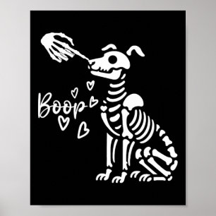 Retro Niedlich Skeleton Hand Boop Dog Funny Hallow Poster