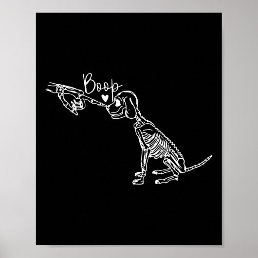 Retro Niedlich Skeleton Hand Boop Dog Funny Hallow Poster (Vorne)